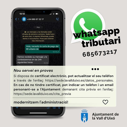 servei Whatsapp tributari